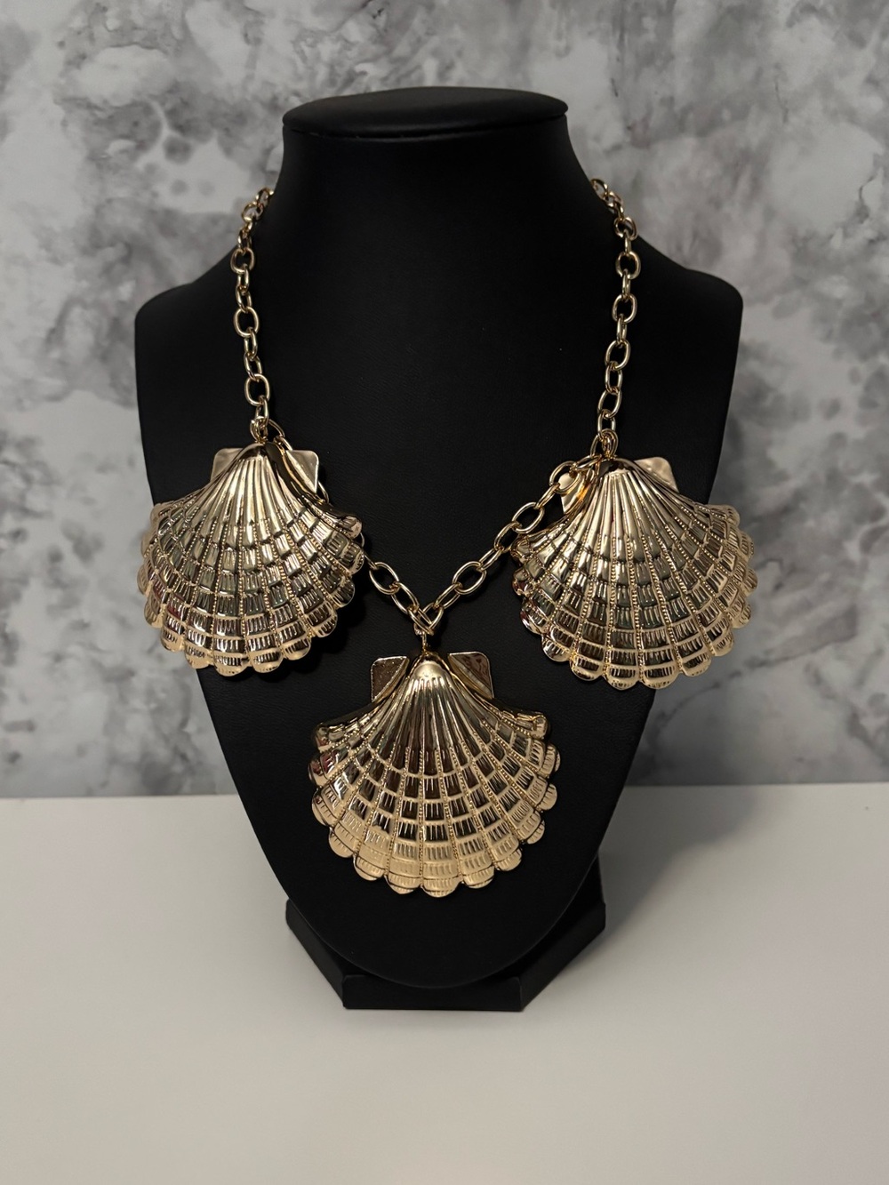 Gold Seashell Statement Necklace